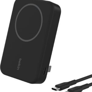 Belkin BoostCharge 10K charger black — 15W Qi2 MagSafe wireless power bank with pop-up kickstand
