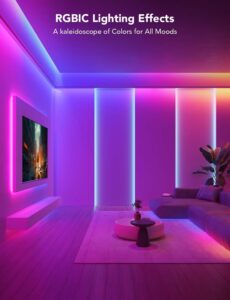 LED home gathering lights Govee RGBIC smart strip with Bluetooth and music sync