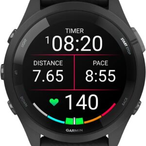 running watch deals - Garmin Forerunner 265 running smartwatch with colorful AMOLED display in black and powder gray