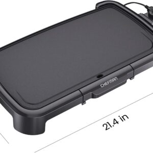 electric griddle for pancakes Chefman XL 10x20 with removable temperature control