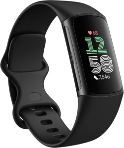 Fitbit Charge 6 fitness tracker in obsidian black with GPS and heart-rate monitoring