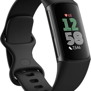 Fitbit Charge 6 fitness tracker in obsidian black with GPS and heart-rate monitoring