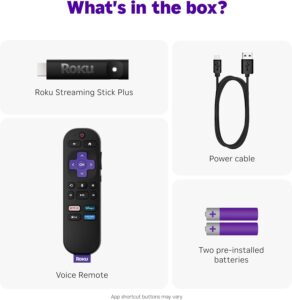 Roku Streaming Stick Plus 2025 — 4K HDR streaming stick with voice remote and free live TV
