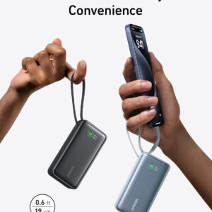 Anker 10,000mAh Nano power bank with built-in USB-C cable and 30W output