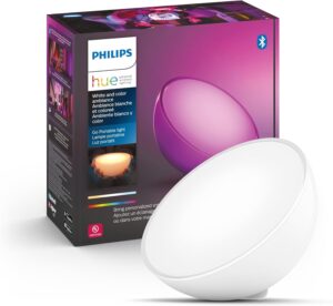 Philips Hue Go portable dimmable bedside lamp — white & color ambiance, app and voice control