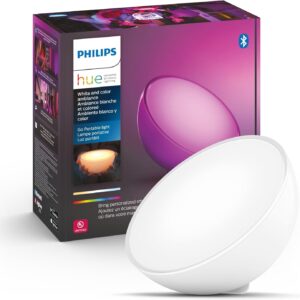 Philips Hue Go portable dimmable bedside lamp — white & color ambiance, app and voice control