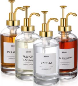 Syrup Dispenser - 16.9oz Coffee Bar Pump Dispenser 4-Pack