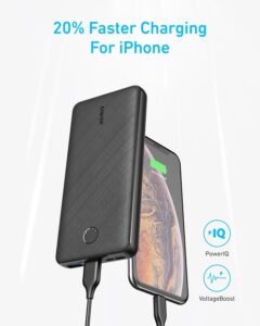 Anker PowerCore Essential 20K 20000mAh portable charger with USB-C and dual USB-A outputs