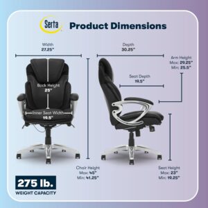 Serta Bryce Executive comfy chair — ergonomic office chair with AIR lumbar support and cushioned body pillows