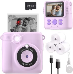 Instant Print Camera for Kids with 32GB SD Card