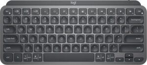 Logitech MX Keys Mini keyboard in graphite — compact backlit Bluetooth keyboard with USB-C
