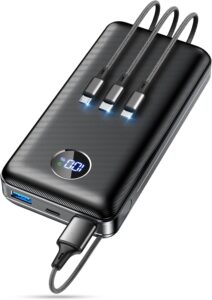 concert power bank 60000mAh 22.5W fast charging portable charger with cables