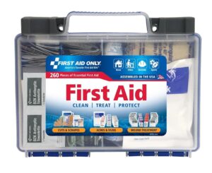 First Aid Only 50-person OSHA-compliant emergency kit with 260 pieces for workplace, home and car
