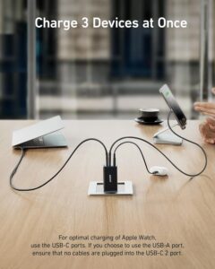 Anker Nano II 65W compact 3-port USB-C wall charger with foldable plug