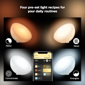 Philips Hue Go portable dimmable bedside lamp — white & color ambiance, app and voice control