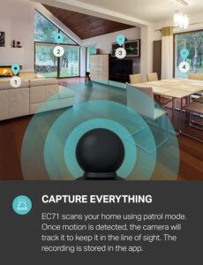 Kasa EC71 indoor pan-tilt 1080p smart security camera with night vision and motion detection