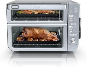 Ninja Double Stack XL countertop oven and air fryer with DualZone Smart Finish, stainless steel