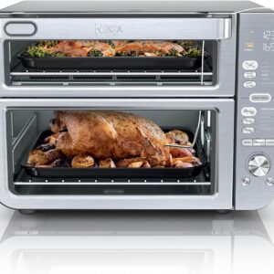 Ninja Double Stack XL countertop oven and air fryer with DualZone Smart Finish, stainless steel