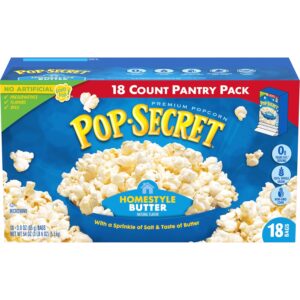 relaxation movie snacks Pop Secret Homestyle Butter microwave popcorn 18-pack