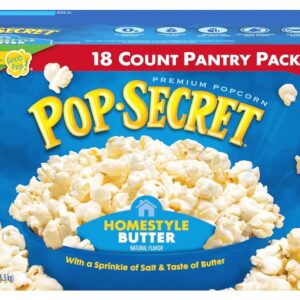 relaxation movie snacks Pop Secret Homestyle Butter microwave popcorn 18-pack