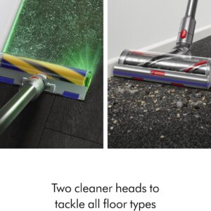 Dyson V15 Detect Plus cordless vacuum with laser dust detection and powerful suction in yellow/nickel