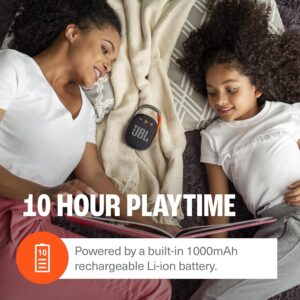 JBL Clip 4 speaker in black with integrated carabiner — portable, IP67 waterproof mini speaker