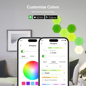 smart LED wall panels Nanoleaf Shapes Ultra Black Hexagons 9 panels