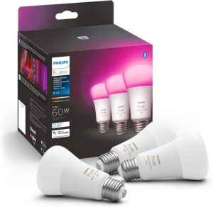 smart light bulb Philips Hue A19 3-pack with app and voice control