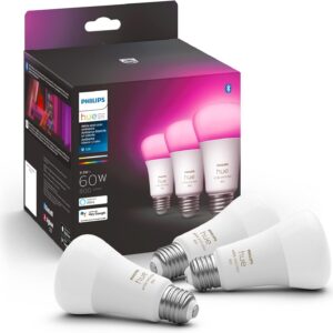 smart light bulb Philips Hue A19 3-pack with app and voice control