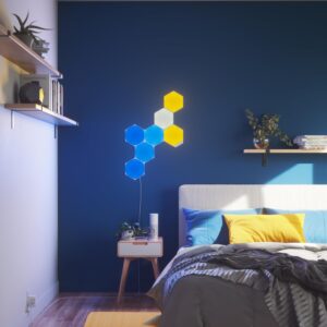 smart LED wall panels Nanoleaf Shapes Ultra Black Hexagons 9 panels