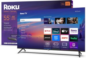 Roku smart TV 55-inch Select Series 4K HDR with Enhanced Voice Remote