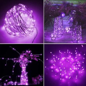 Halloween string lights Twinkle Star 33ft 100 LED purple battery-operated waterproof