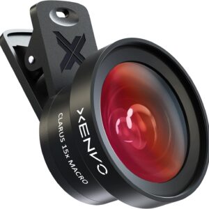 smartphone zoom lens Xenvo Pro Kit with Macro and LED Light travel case