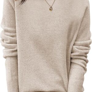 minimalist cashmere sweater-inspired ANRABESS 100% wool crewneck