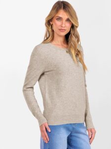 minimalist cashmere sweater-inspired ANRABESS 100% wool crewneck