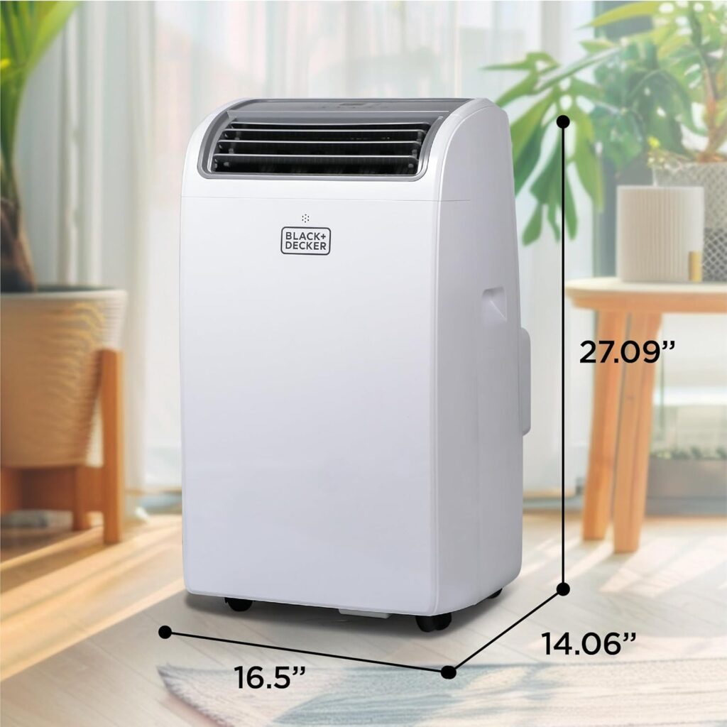 BLACK+DECKER Smart Portable Air Conditioner, 14,000 BTU (10,200 BTU SACC) for Rooms up to 700 Sq. Ft., Smart Portable AC with Follow Me Remote and Window Kit